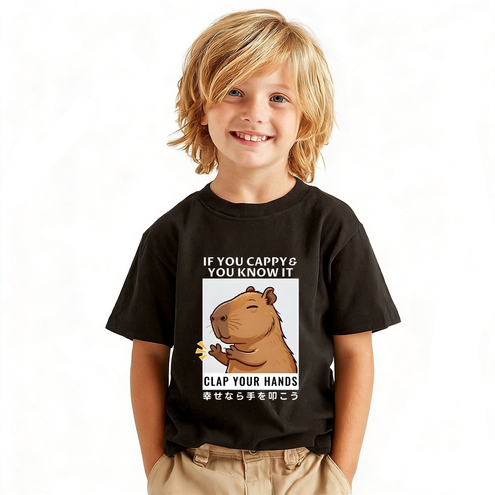 Capybara Vintage Kids Cotton T-shirt