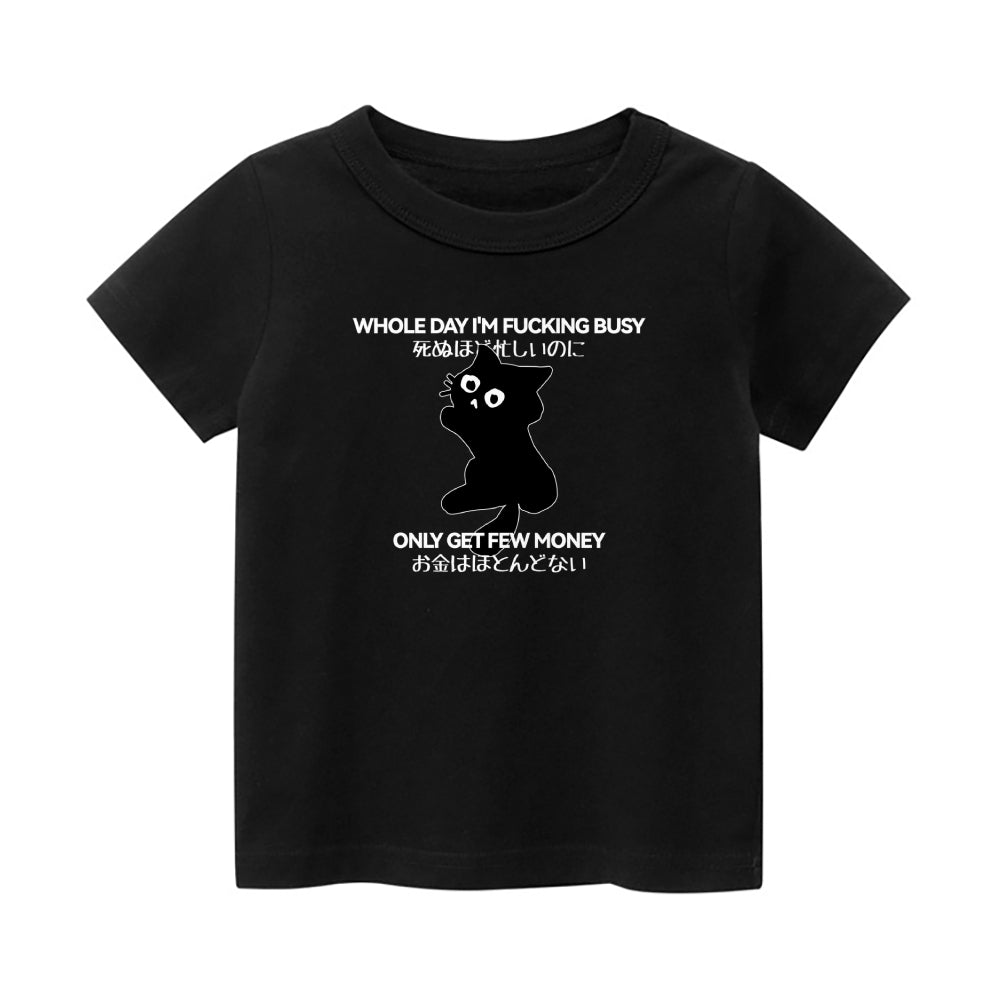 Cat Vintage Kids Cotton T-shirt