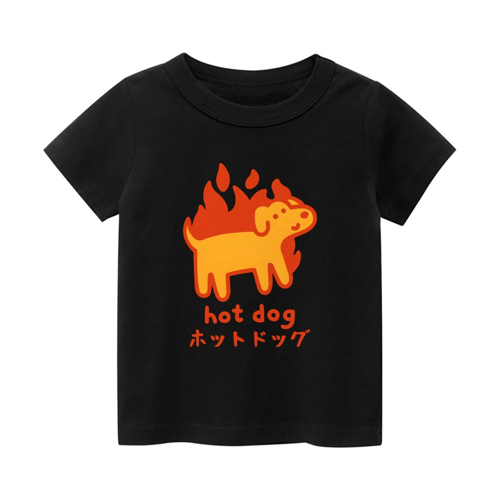 Hot Dog Vintage Kids Cotton T-shirt