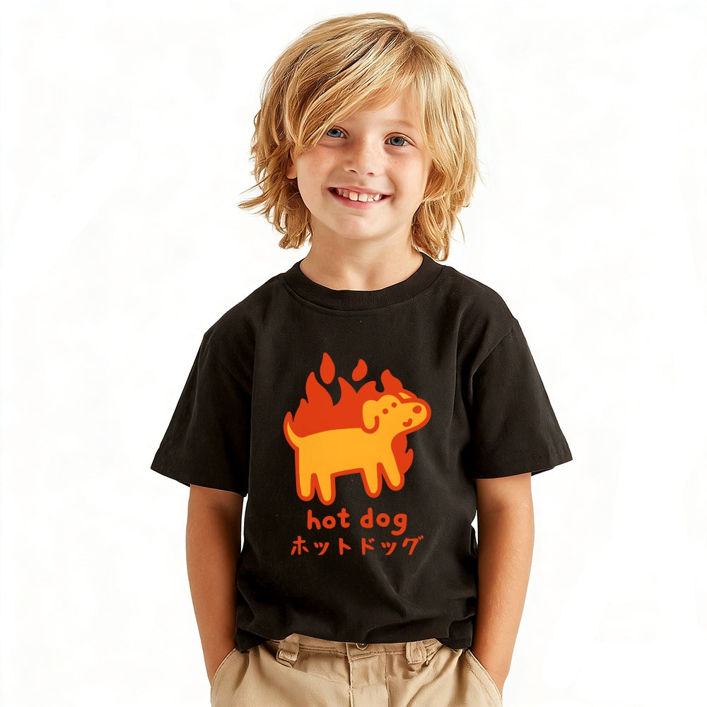Hot Dog Vintage Kids Cotton T-shirt