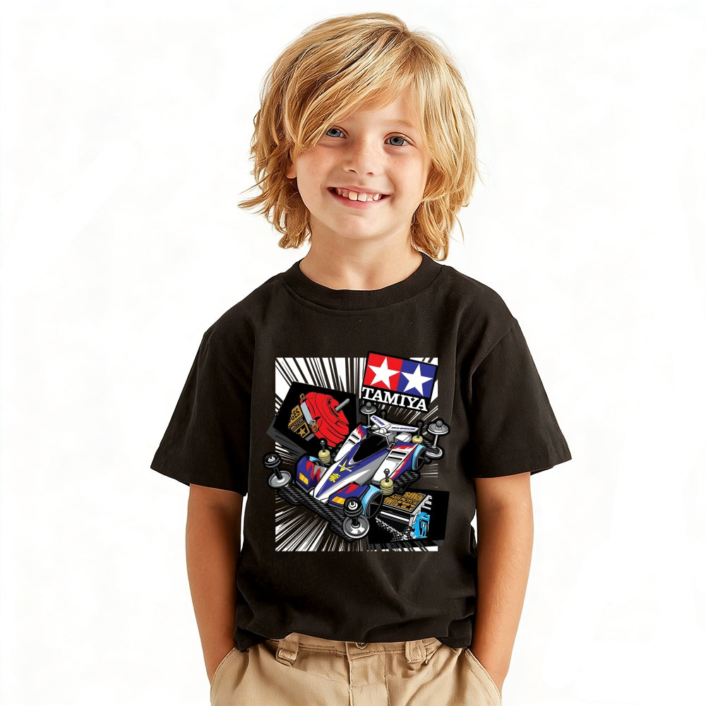 Tamiya Racing Car Vintage Kids Cotton T-shirt