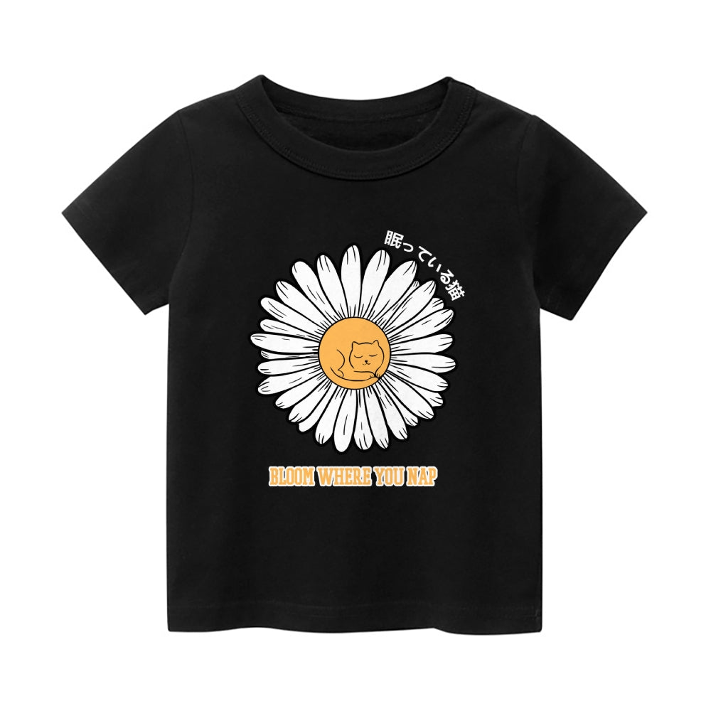 Sleep Cat Vintage Kids Cotton T-shirt