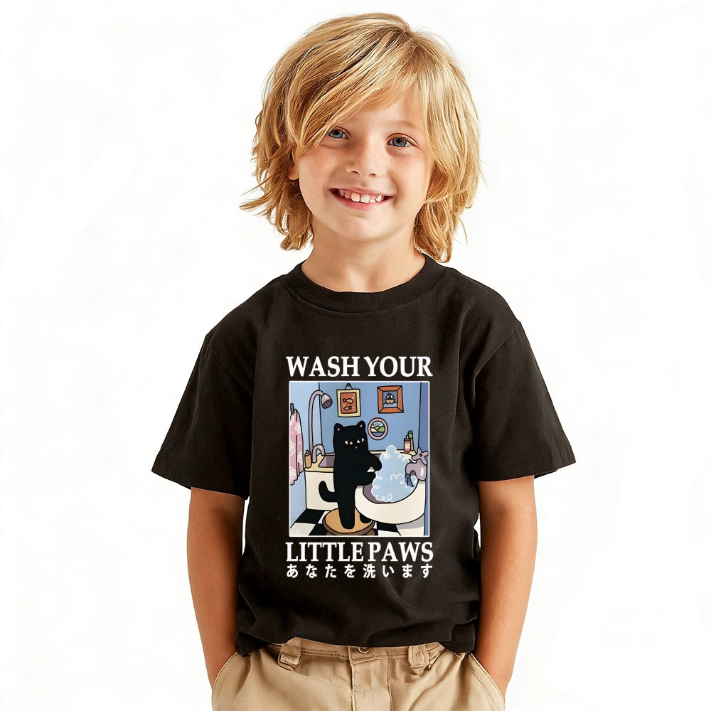 Cat Vintage Kids Cotton T-shirt