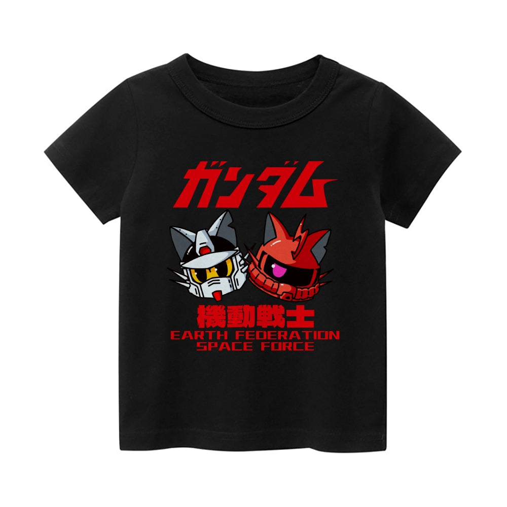 Gundam Cat Vintage Kids Cotton T-shirt