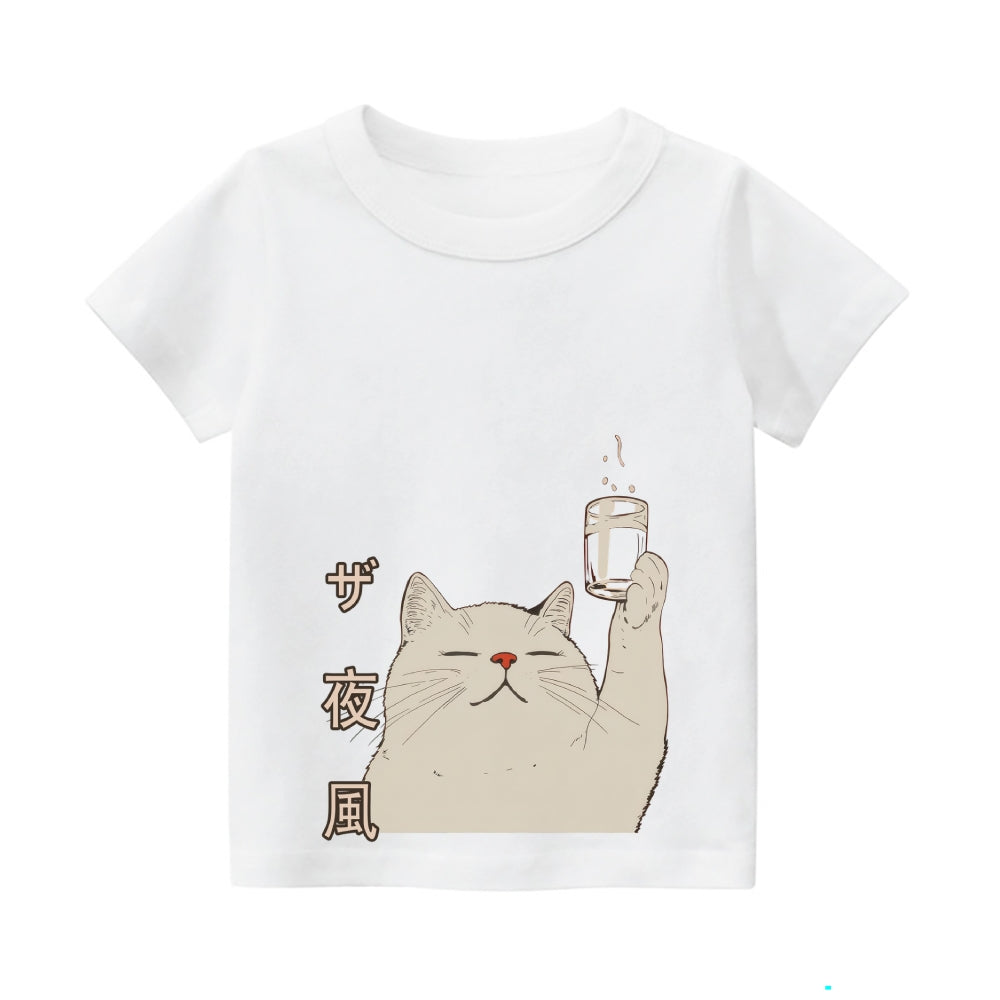 Cat Vintage Kids Cotton T-shirt