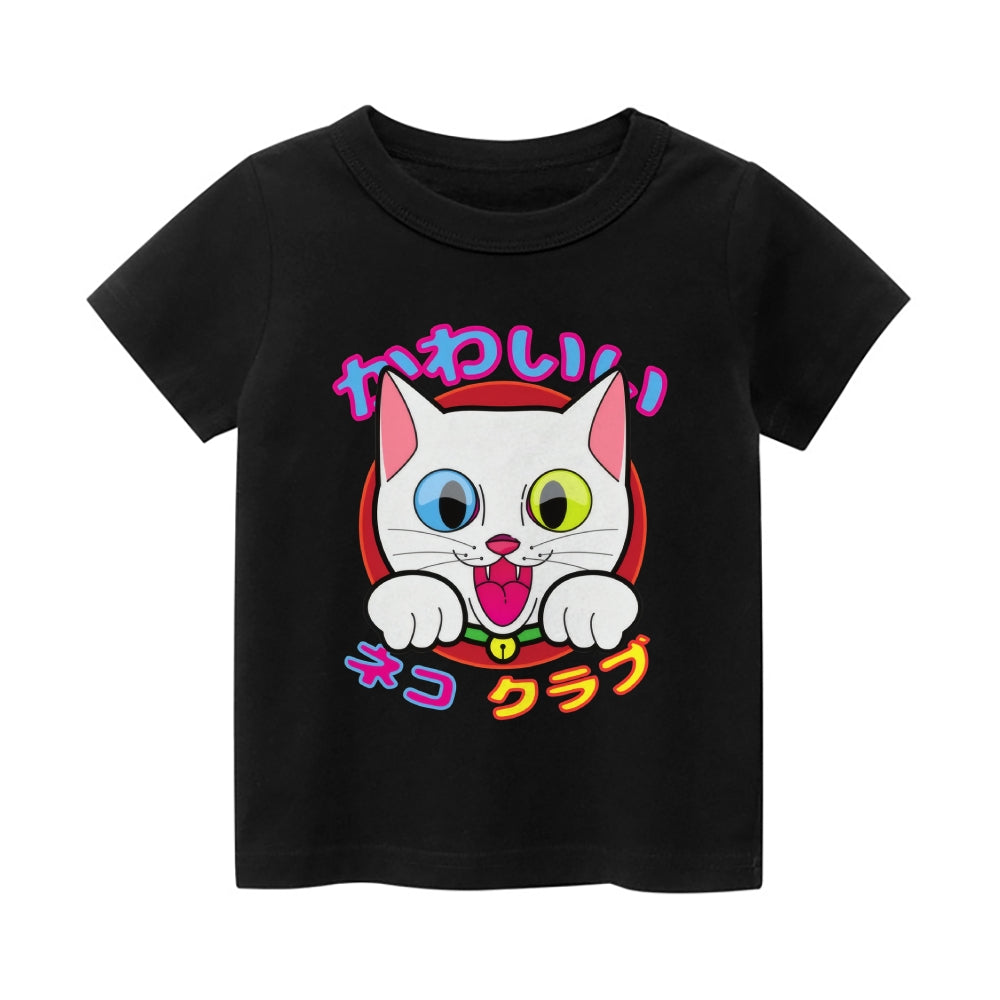 Cat Vintage Kids Cotton T-shirt