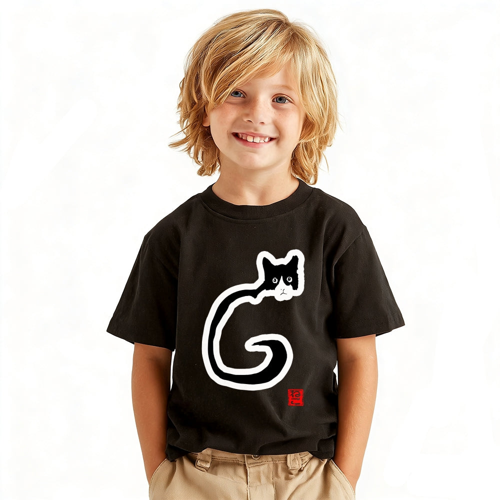 Cat Vintage Kids Cotton T-shirt
