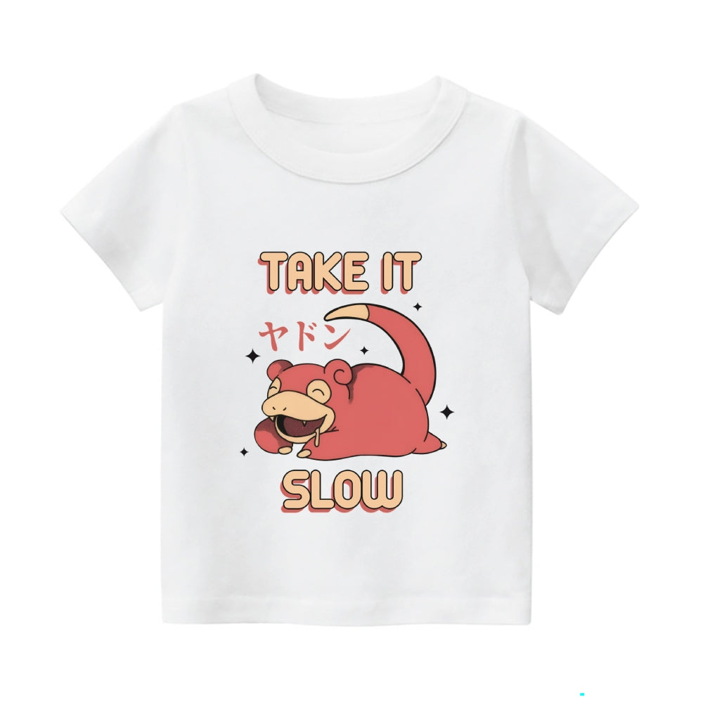 Slow Hippo Vintage Kids Cotton T-shirt