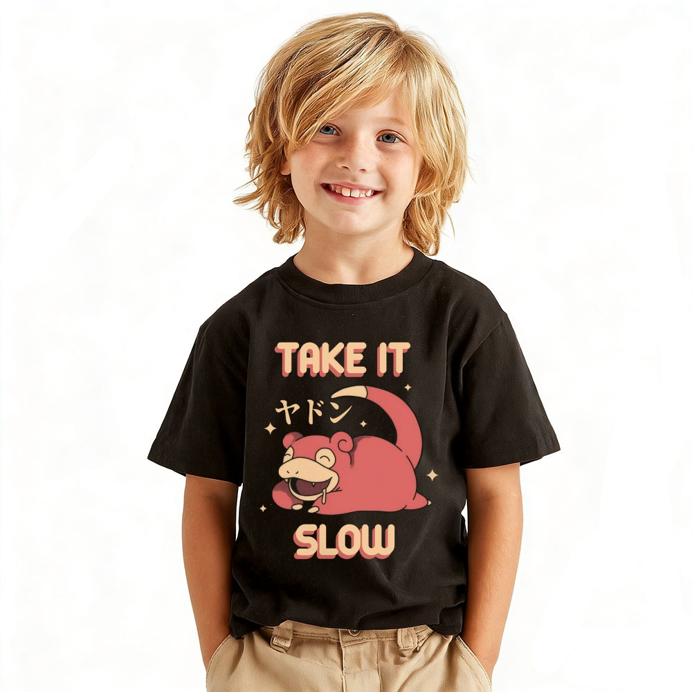 Slow Hippo Vintage Kids Cotton T-shirt