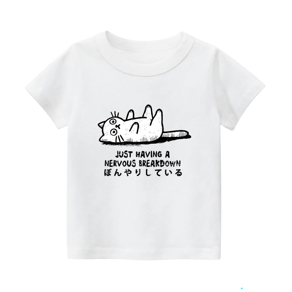Cat Vintage Kids Cotton T-shirt