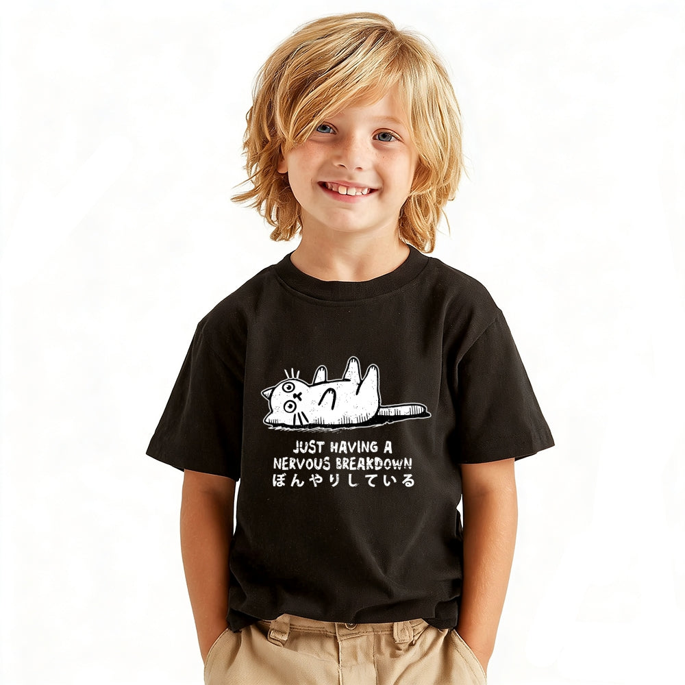 Cat Vintage Kids Cotton T-shirt