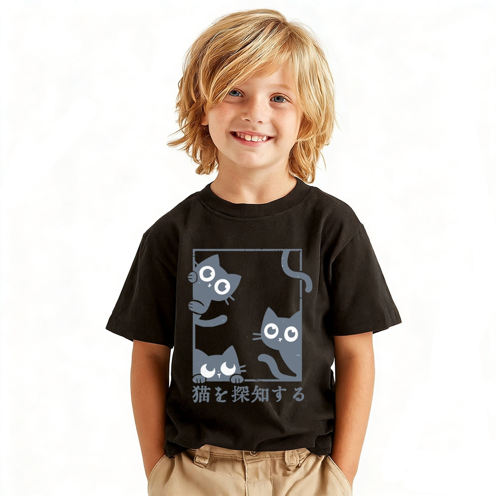 Cat Vintage Kids Cotton T-shirt