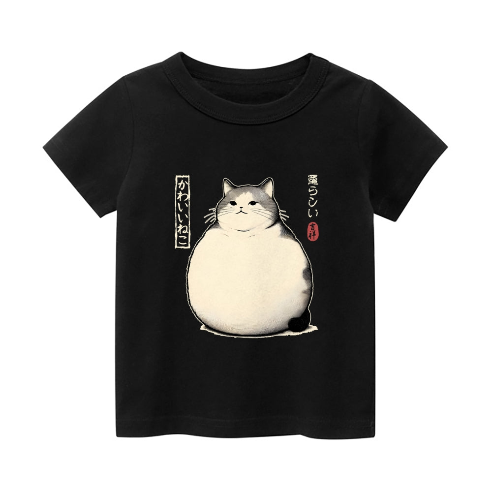 Cat Vintage Kids Cotton T-shirt