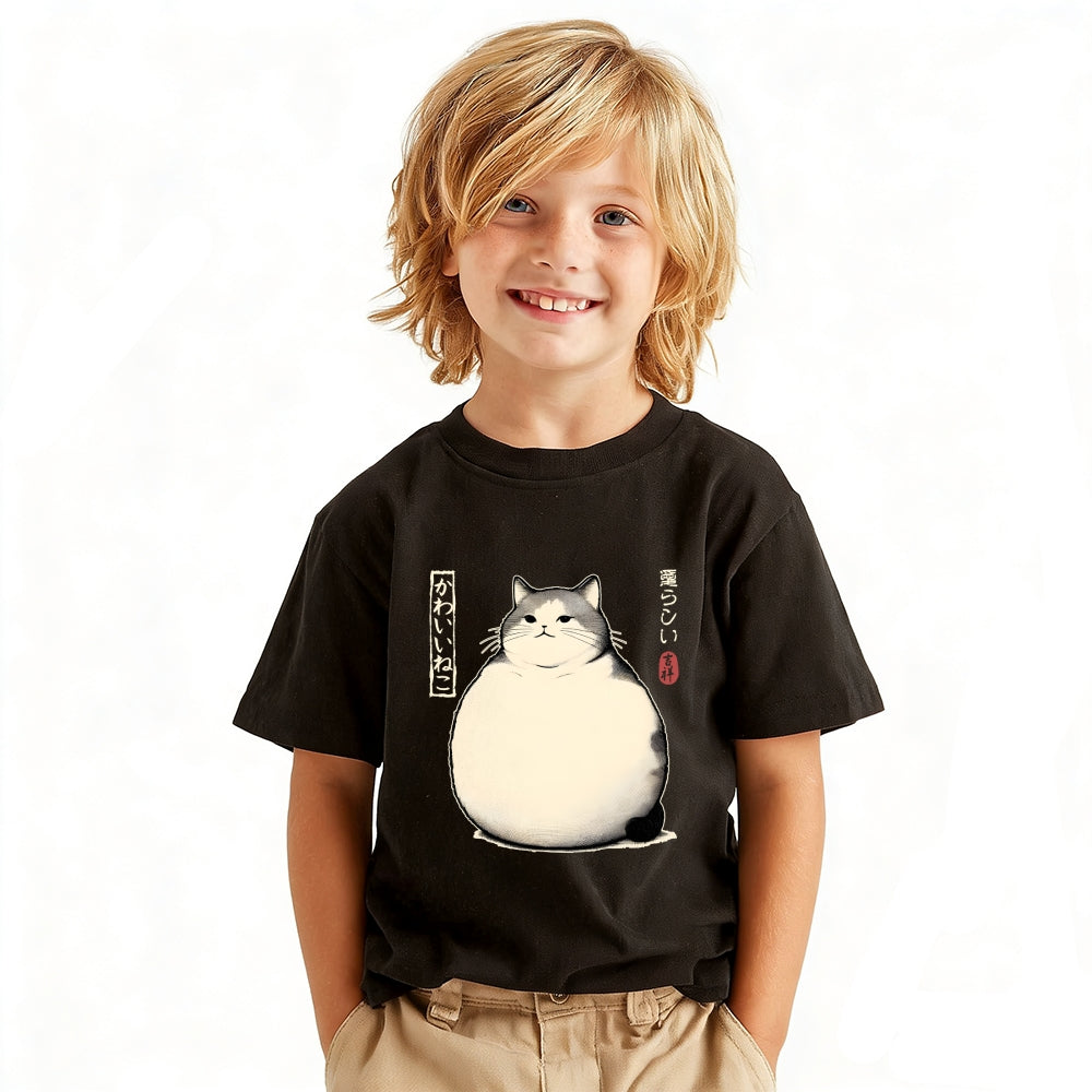 Cat Vintage Kids Cotton T-shirt