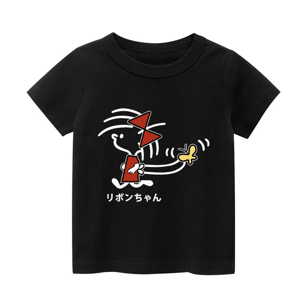 Ribon-chan Girl Vintage Kids Cotton T-shirt