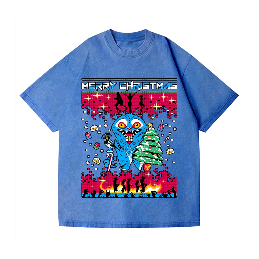 Christmas Kpop Hunter Demon Vintage Wash Japanese Design T-Shirt