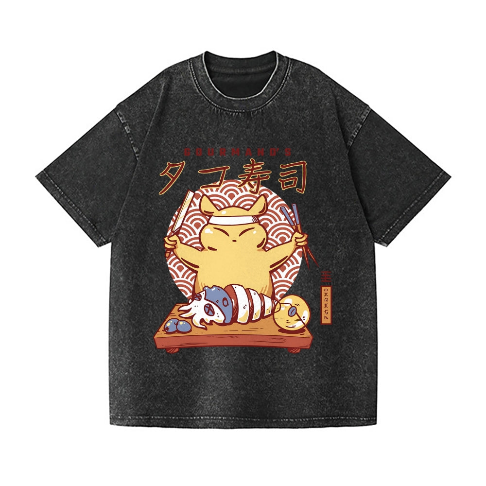 Gourmand's Takoyaki Vintage Wash Japanese Design T-Shirt