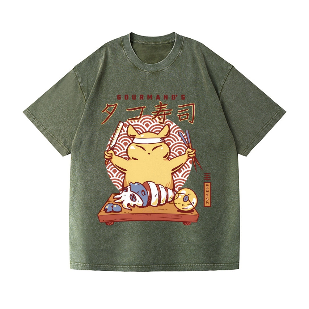 Gourmand's Takoyaki Vintage Wash Japanese Design T-Shirt