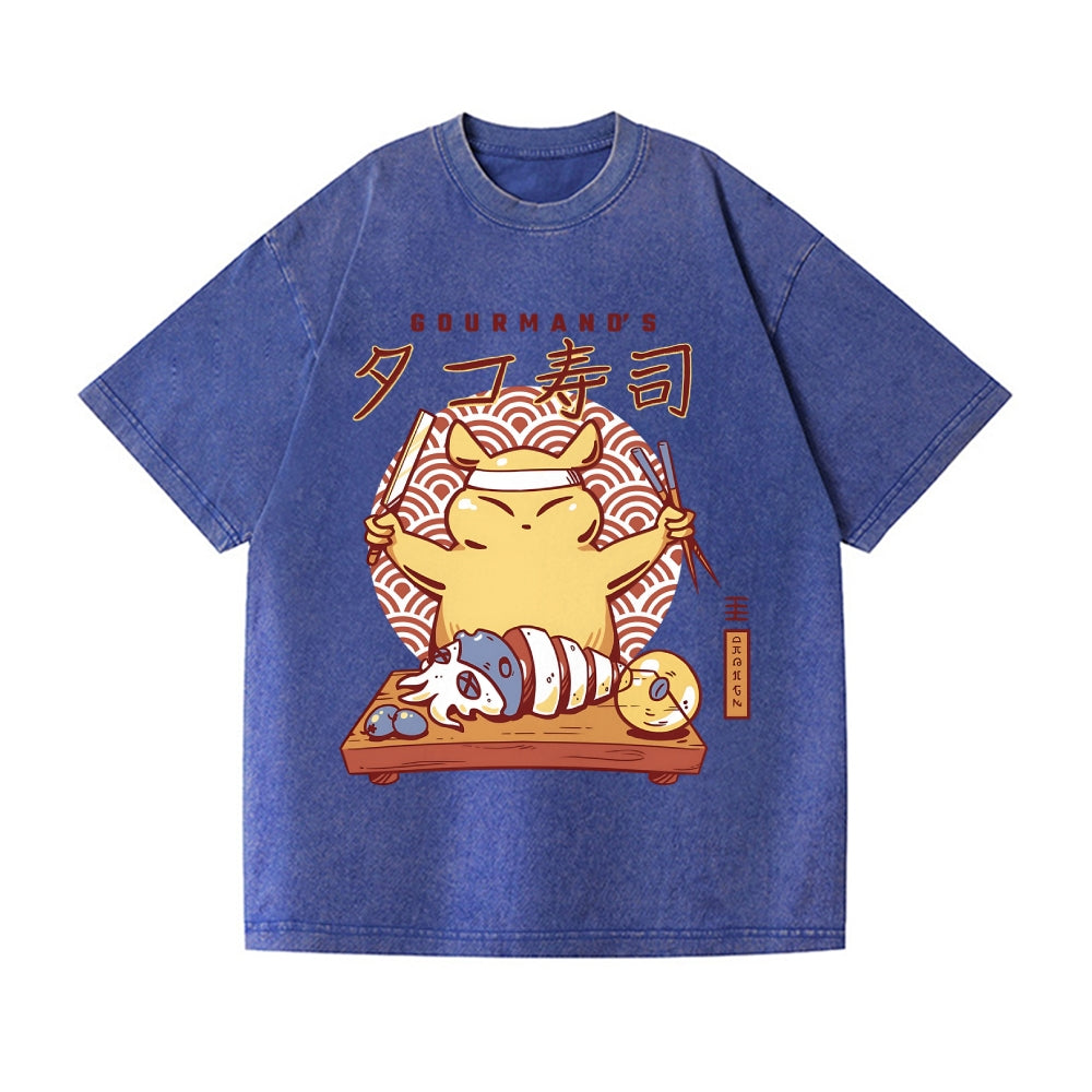 Gourmand's Takoyaki Vintage Wash Japanese Design T-Shirt