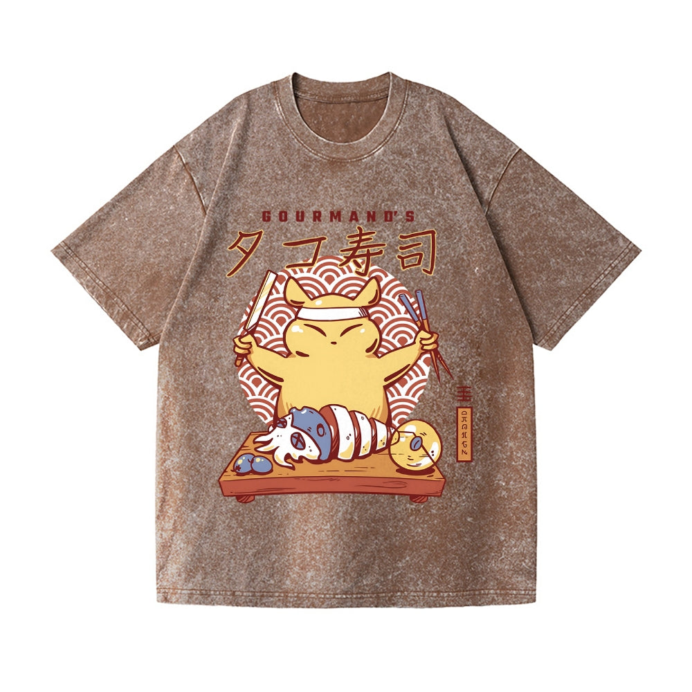 Gourmand's Takoyaki Vintage Wash Japanese Design T-Shirt