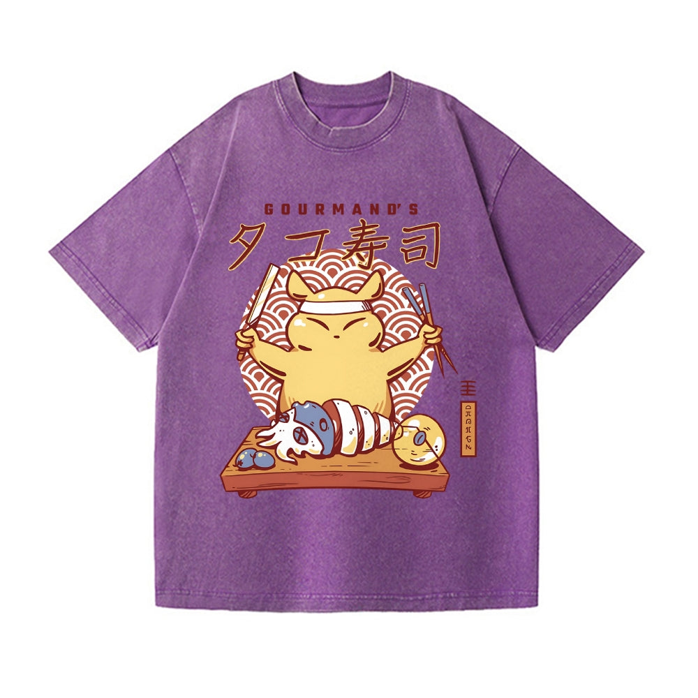 Gourmand's Takoyaki Vintage Wash Japanese Design T-Shirt
