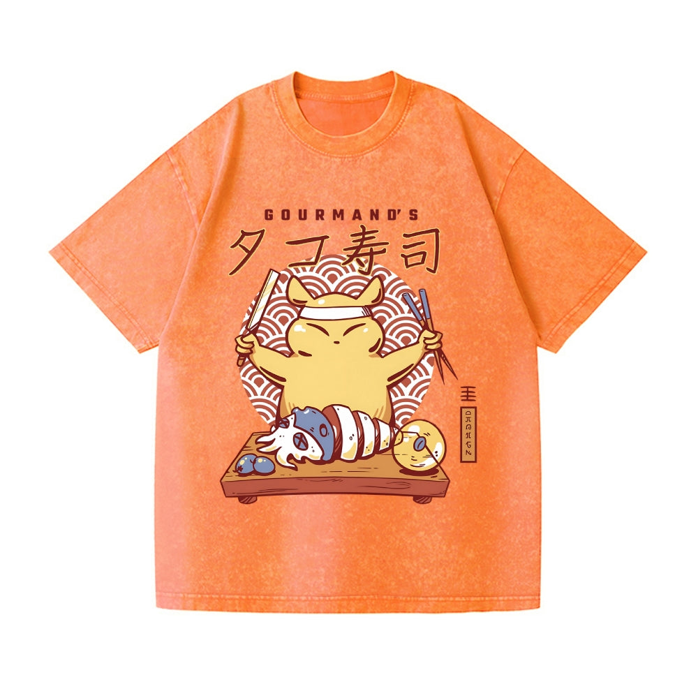Gourmand's Takoyaki Vintage Wash Japanese Design T-Shirt