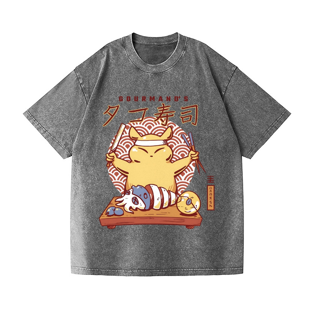 Gourmand's Takoyaki Vintage Wash Japanese Design T-Shirt