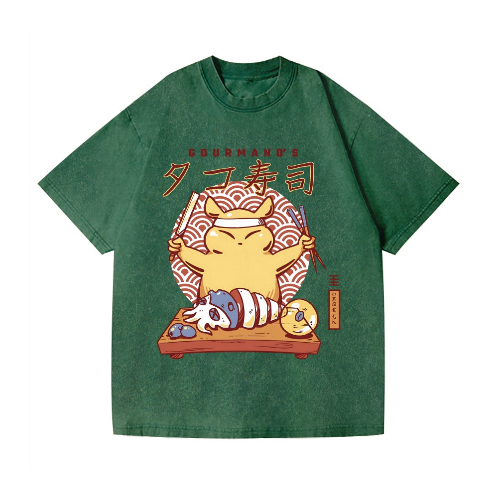 Gourmand's Takoyaki Vintage Wash Japanese Design T-Shirt