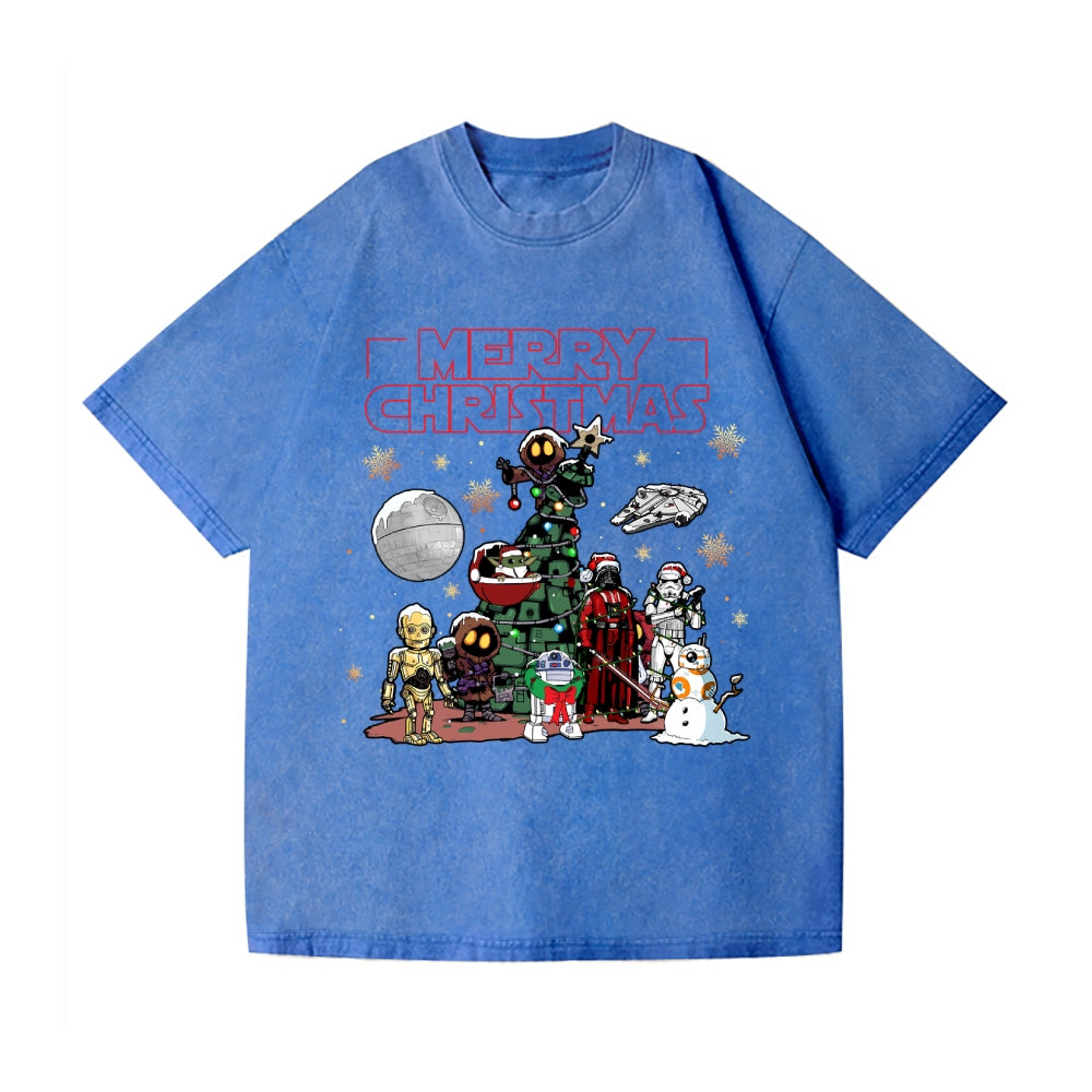 Christmas Star Wars Vintage Wash Japanese Design T-Shirt