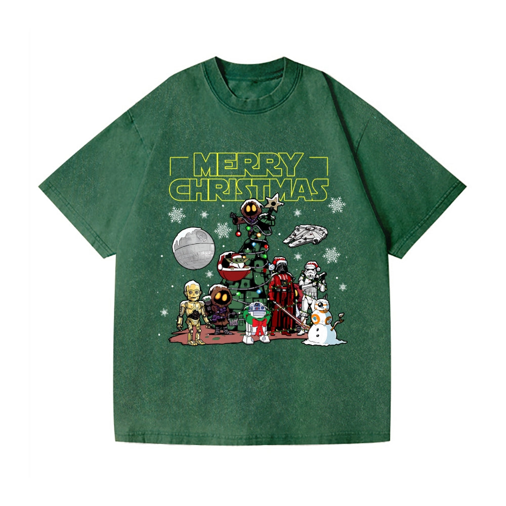 Christmas Star Wars Vintage Wash Japanese Design T-Shirt