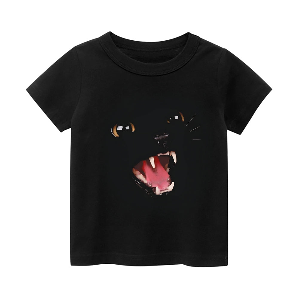Black Cat Vintage Kids Cotton T-shirt