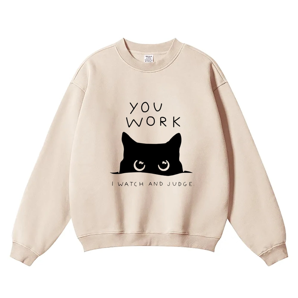 Cat Vintage Cotton Blend Sweatshirt