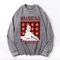 Ghibli Nausicaa Valley Vintage Cotton Wash Crewneck Long-Sleeve T-Shirt