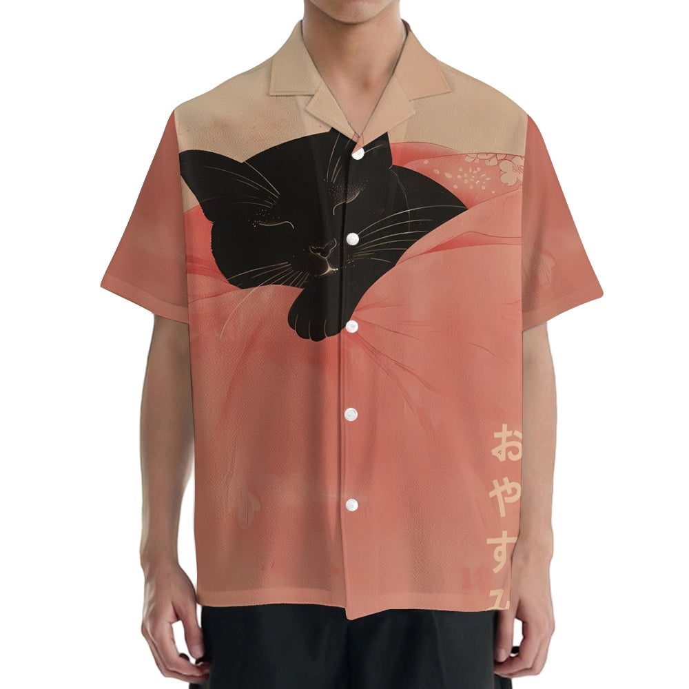 Cat Japanese Style Camp Shirt