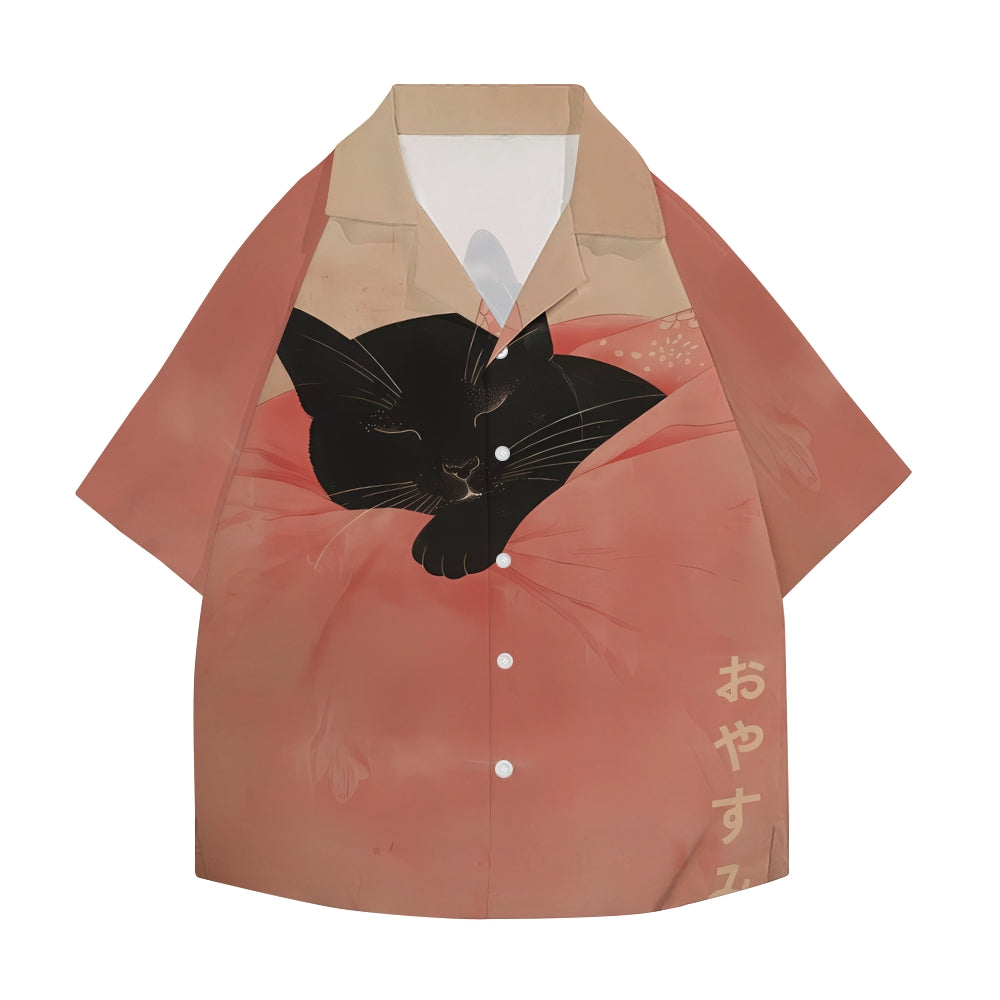 Cat Japanese Style Camp Shirt