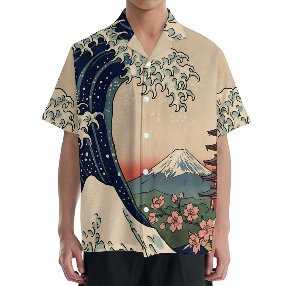Great Wave Japanese Style Camp Shirt