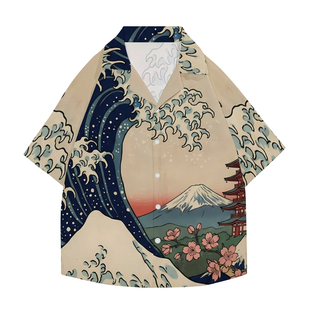 Great Wave Japanese Style Camp Shirt