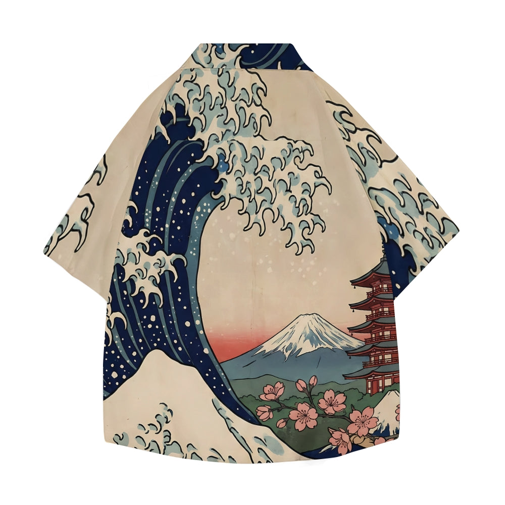 Great Wave Japanese Style Camp Shirt
