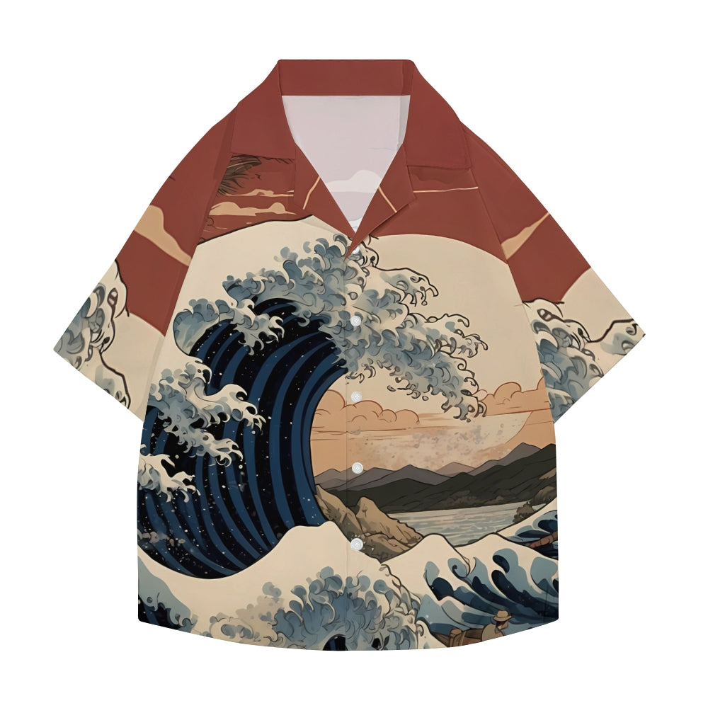 Great Wave Japanese Style Camp Shirt
