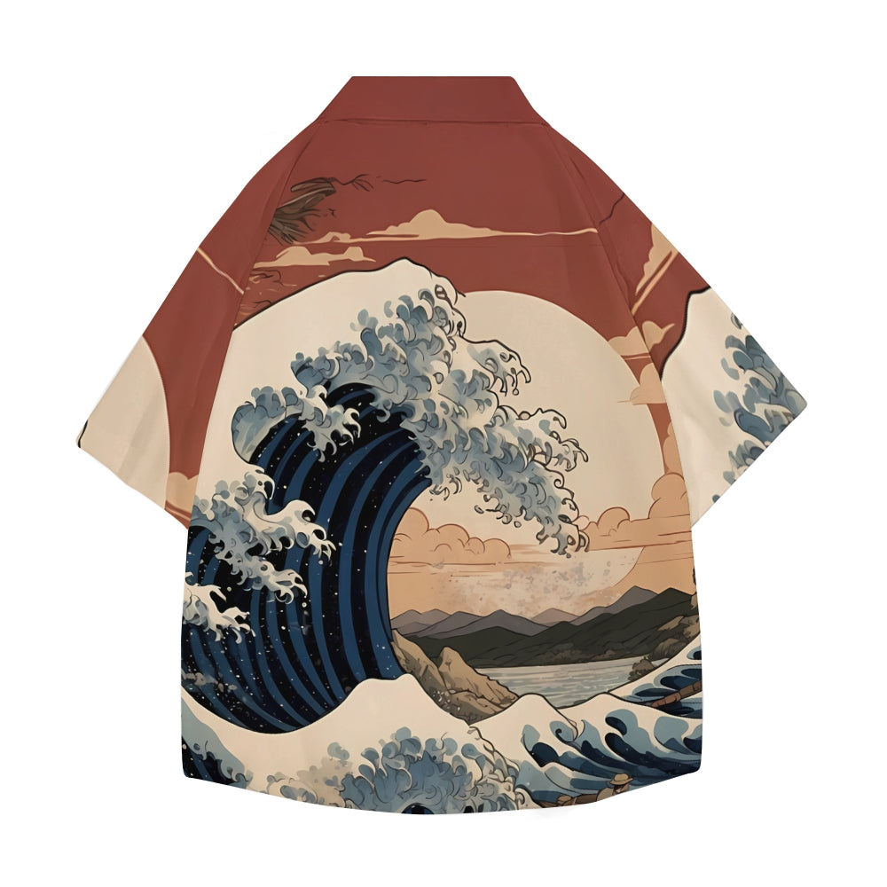 Great Wave Japanese Style Camp Shirt