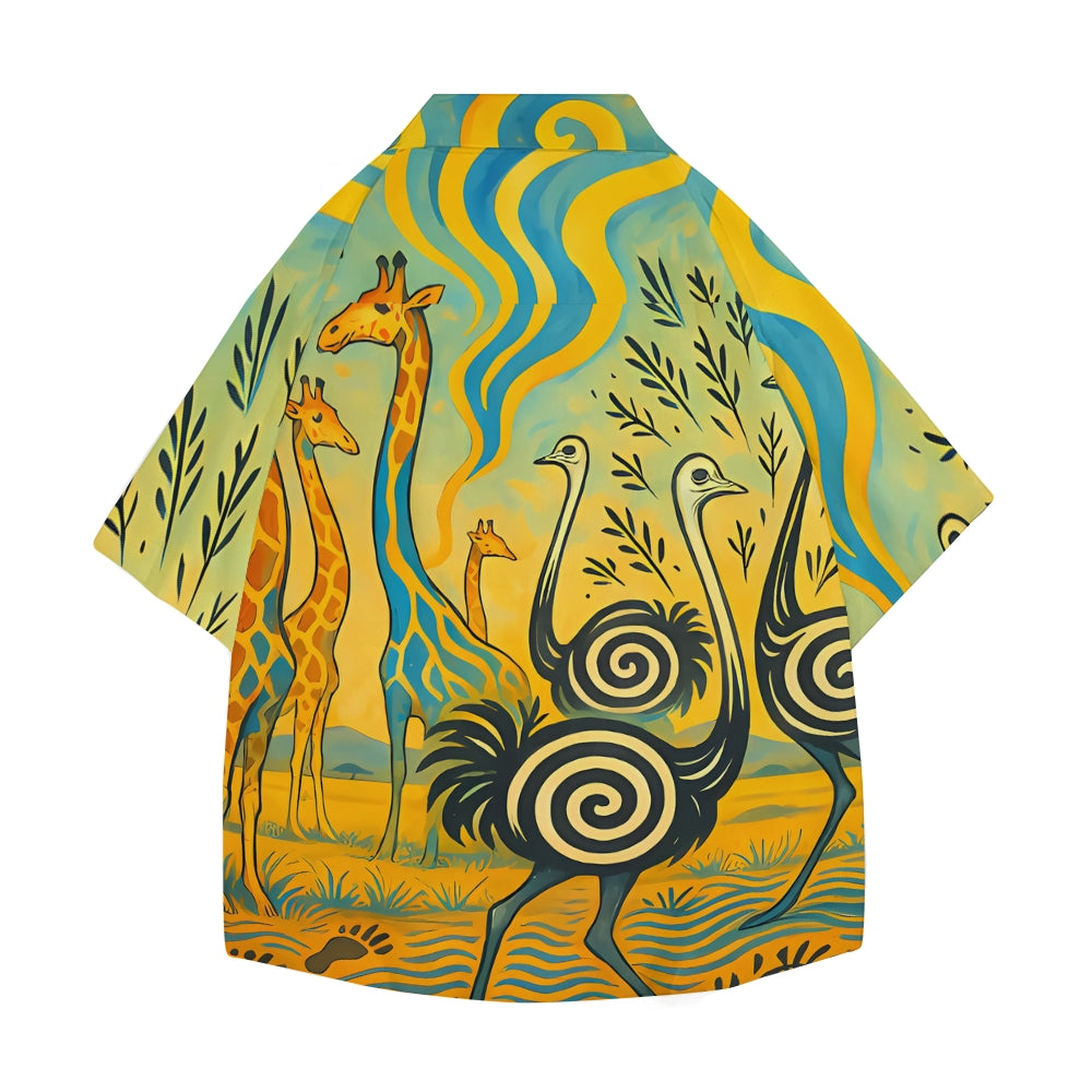 Animal Japanese Style Camp Shirt
