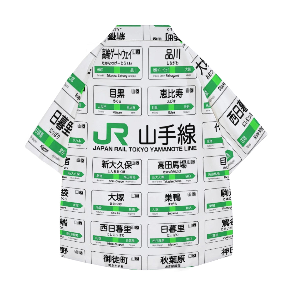yamanote Line Japanese Style Camp Shirt
