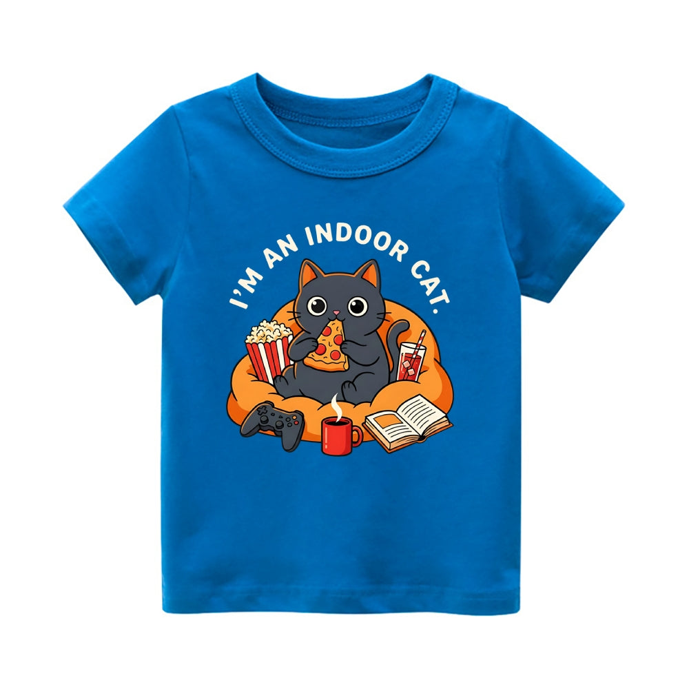 Indoor Cat Vintage Kids Cotton T-shirt