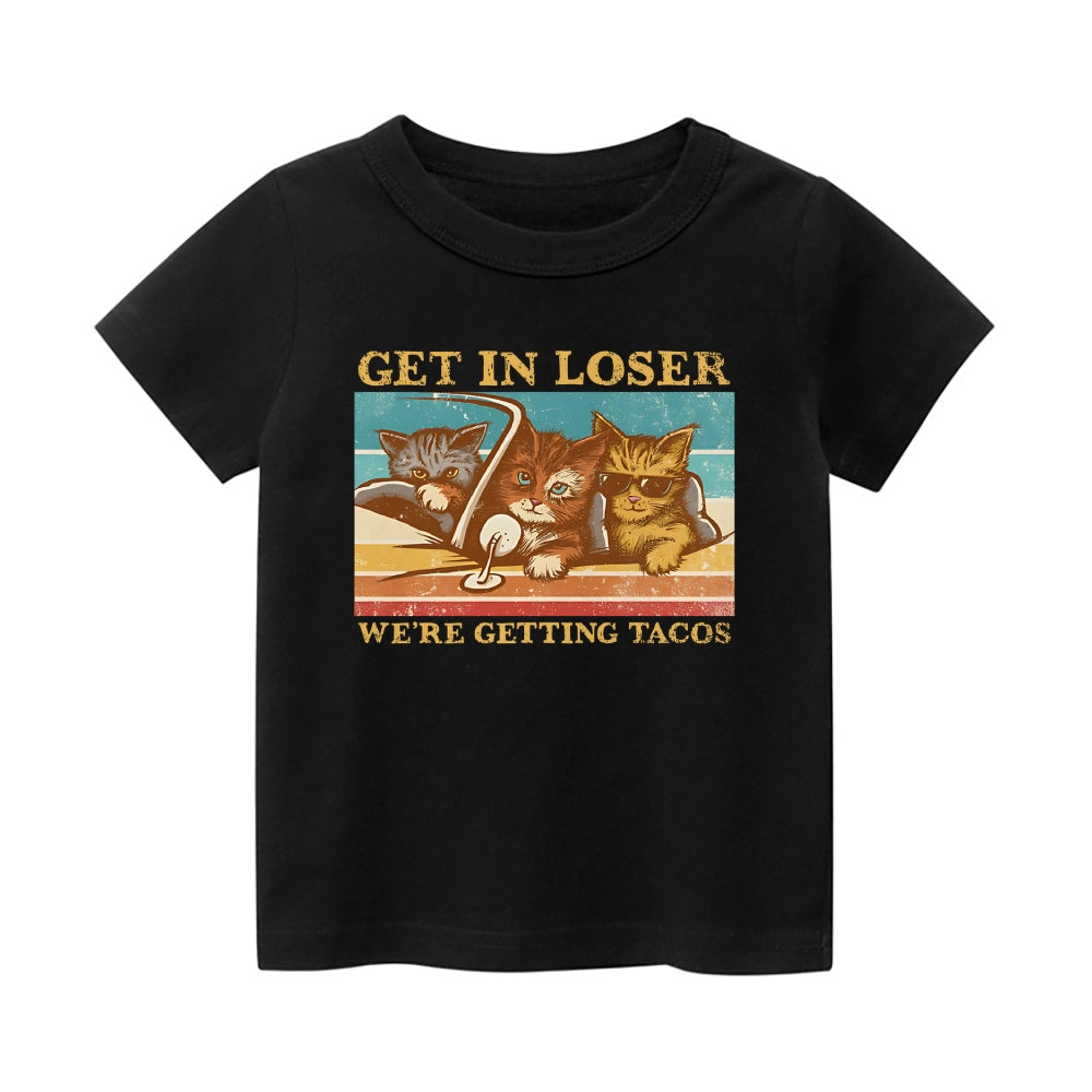 Cat Vintage Kids Cotton T-shirt