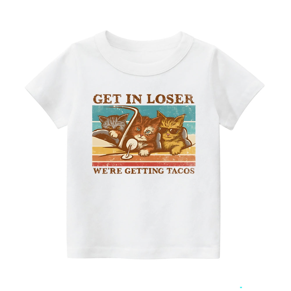 Cat Vintage Kids Cotton T-shirt