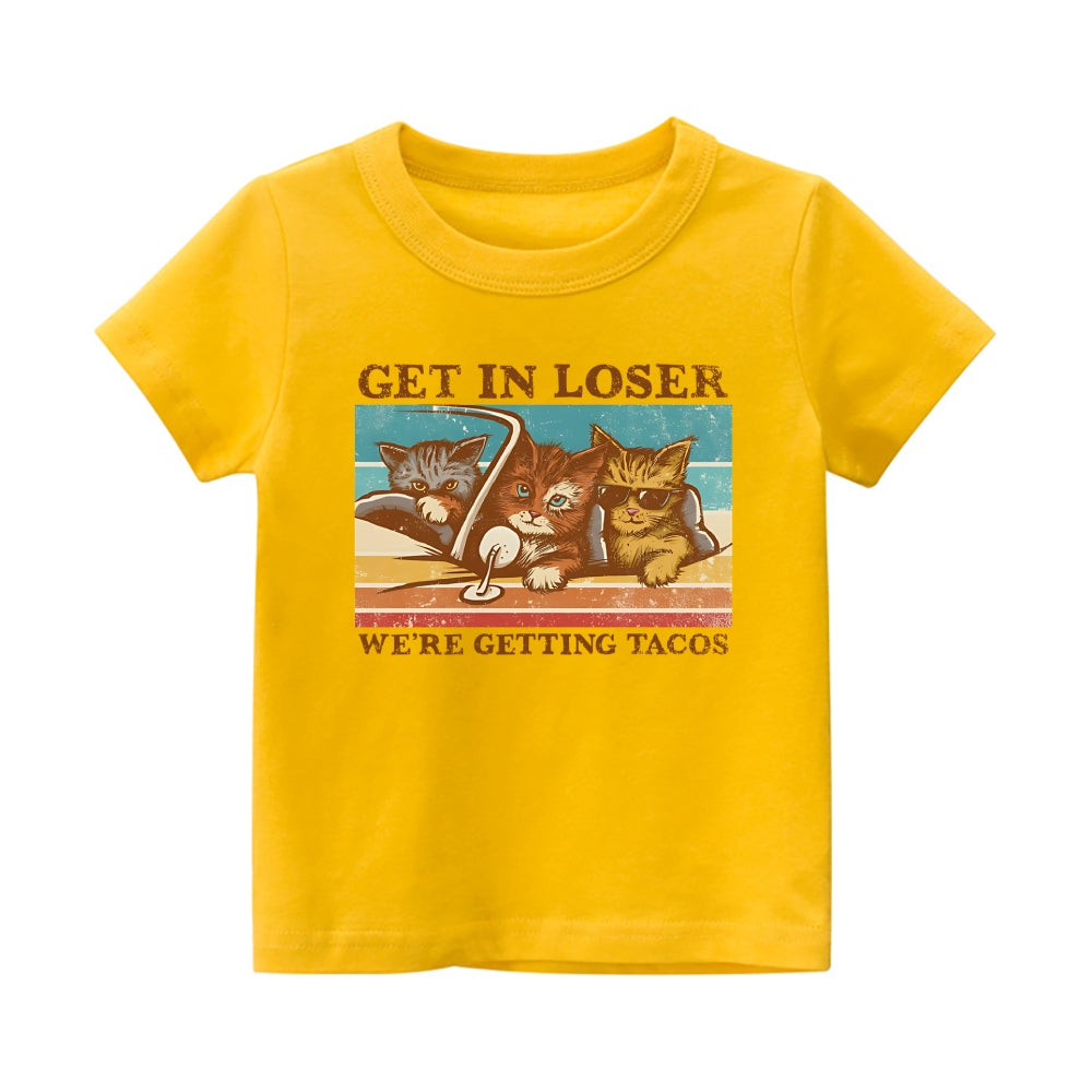 Cat Vintage Kids Cotton T-shirt