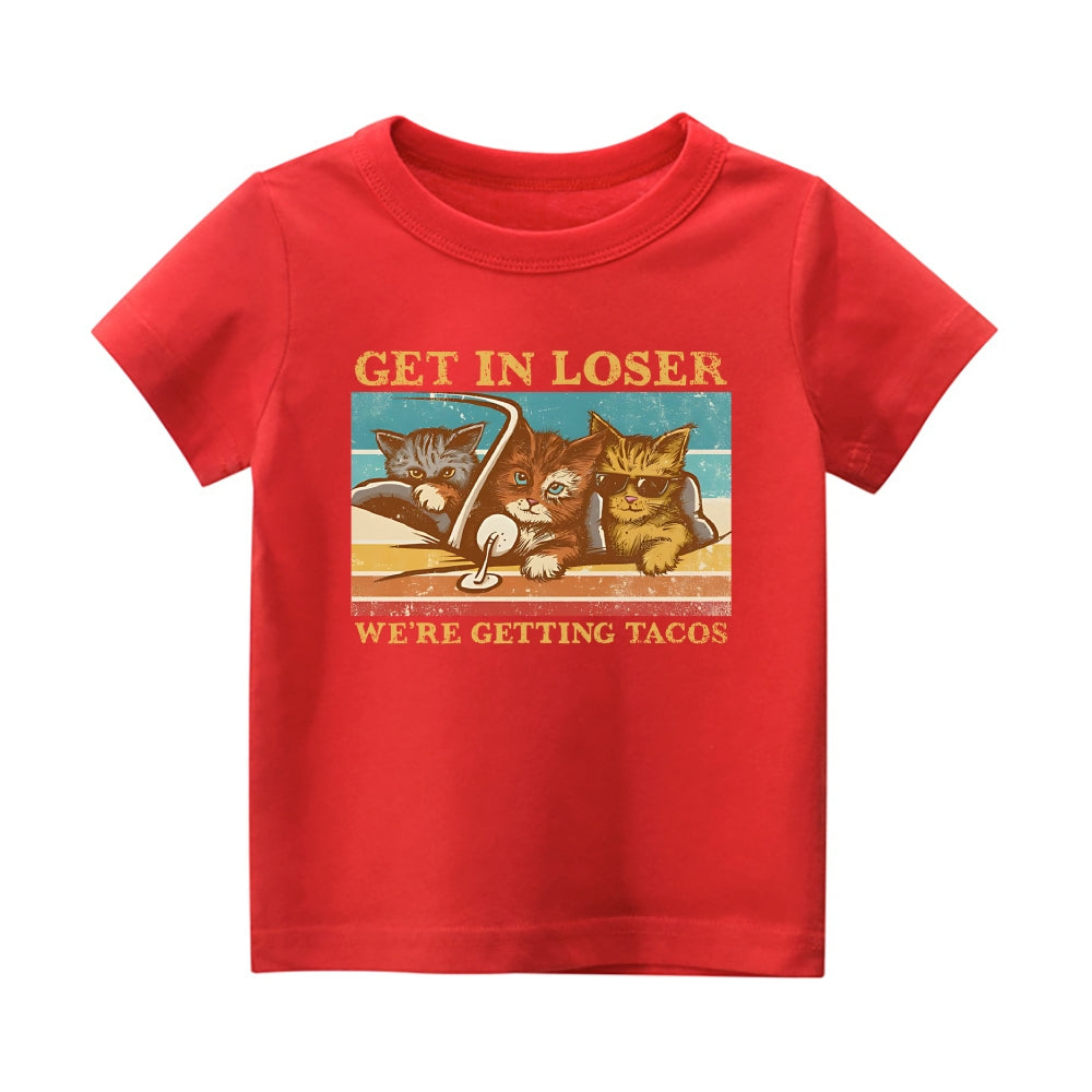 Cat Vintage Kids Cotton T-shirt