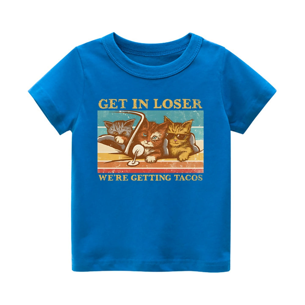 Cat Vintage Kids Cotton T-shirt