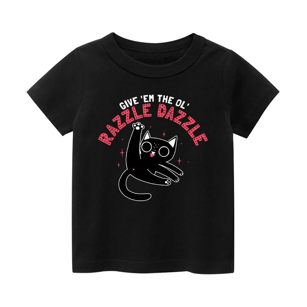 Cat Vintage Kids Cotton T-shirt
