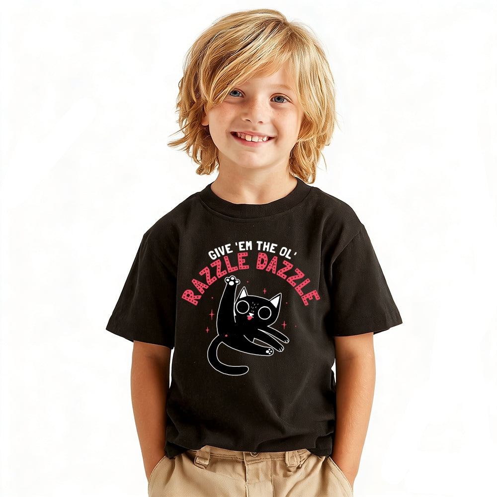 Cat Vintage Kids Cotton T-shirt